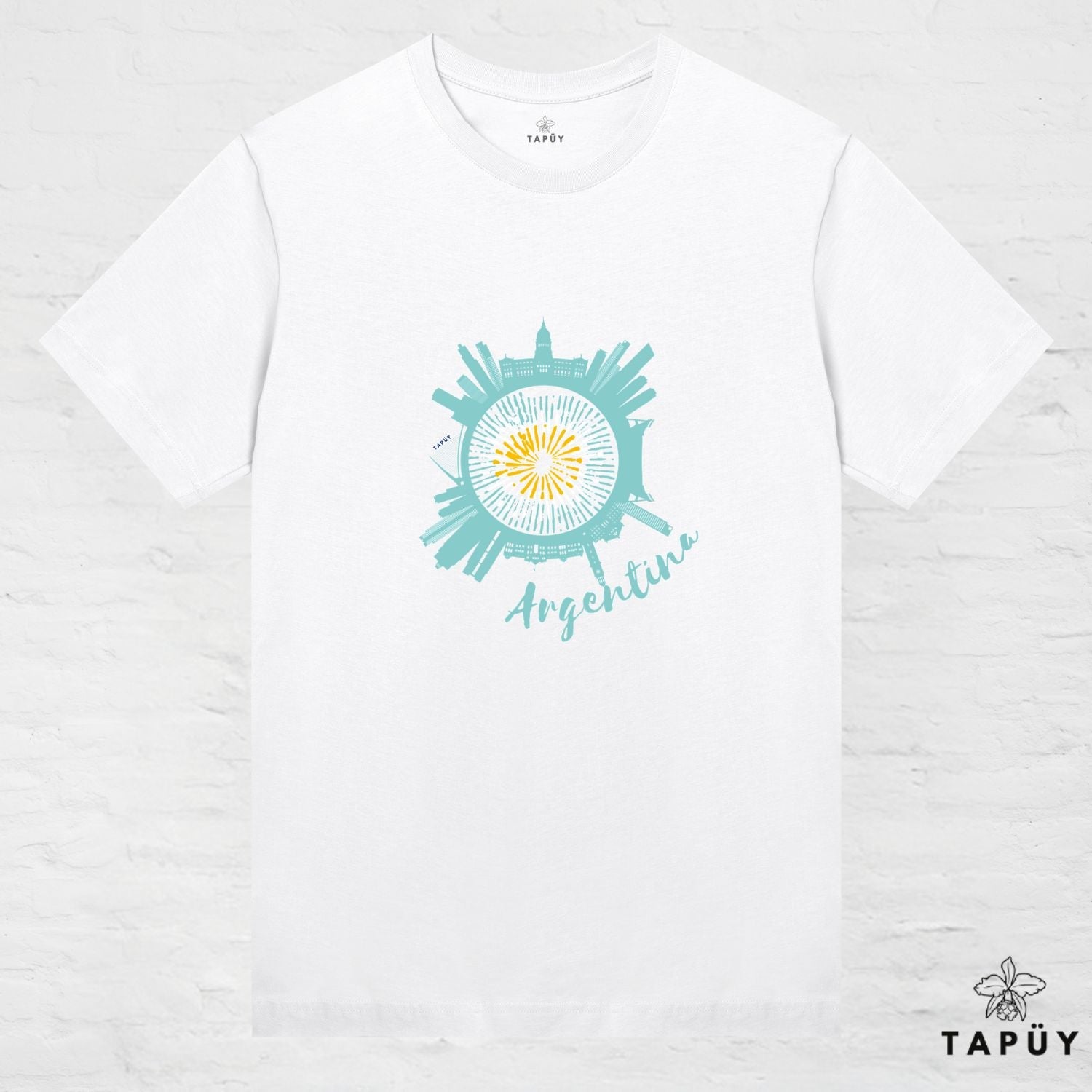 T-shirt femme - Argentine – Soleil national & skyline de Buenos Aires White / XS / women de la marque Tapüy