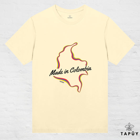 T-Shirt Femme - Made in Colombia Jaune Clair / women de la marque Tapüy