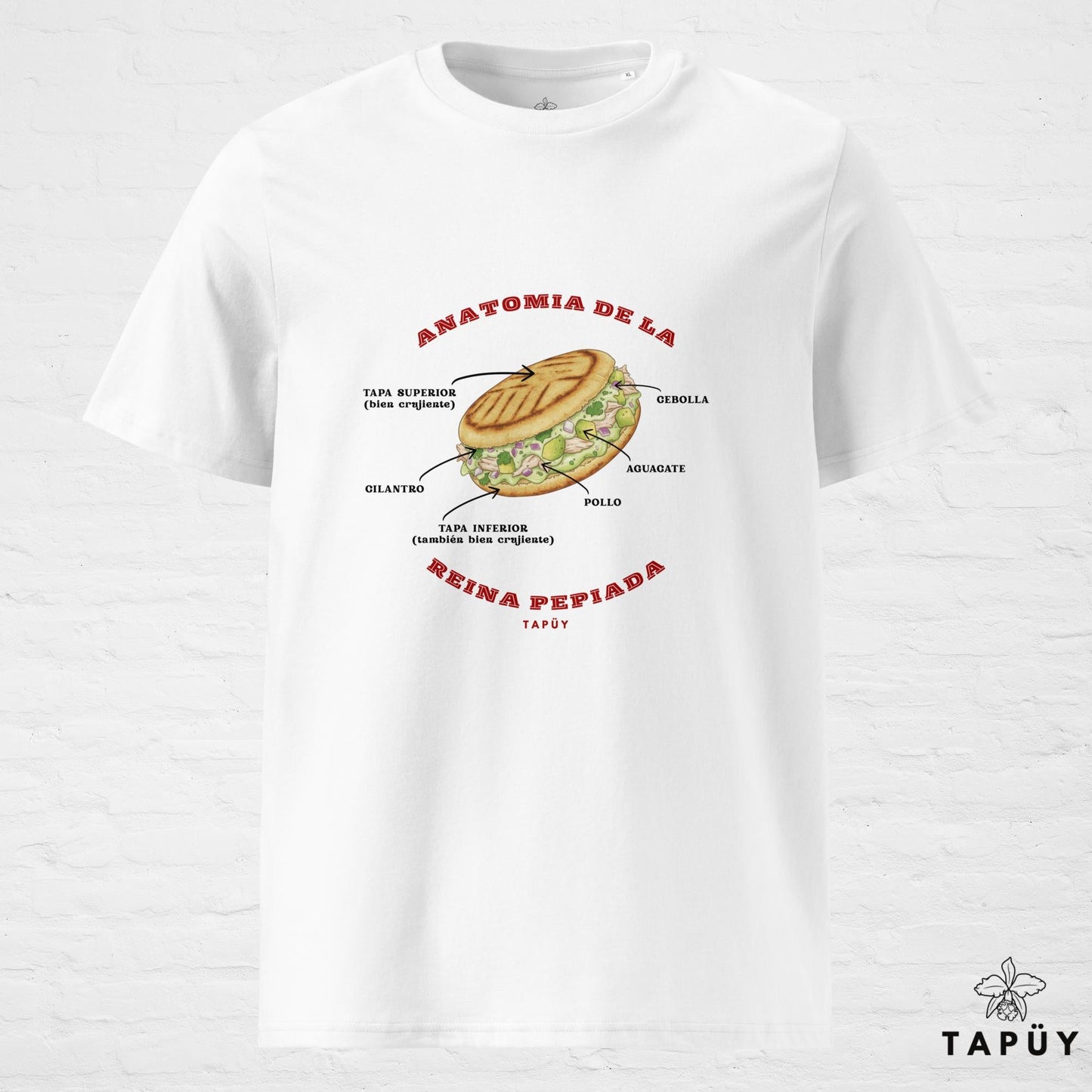 T-Shirt Homme Anatomía de la Reina Pepiada Blanc / S de la marque Tapüy