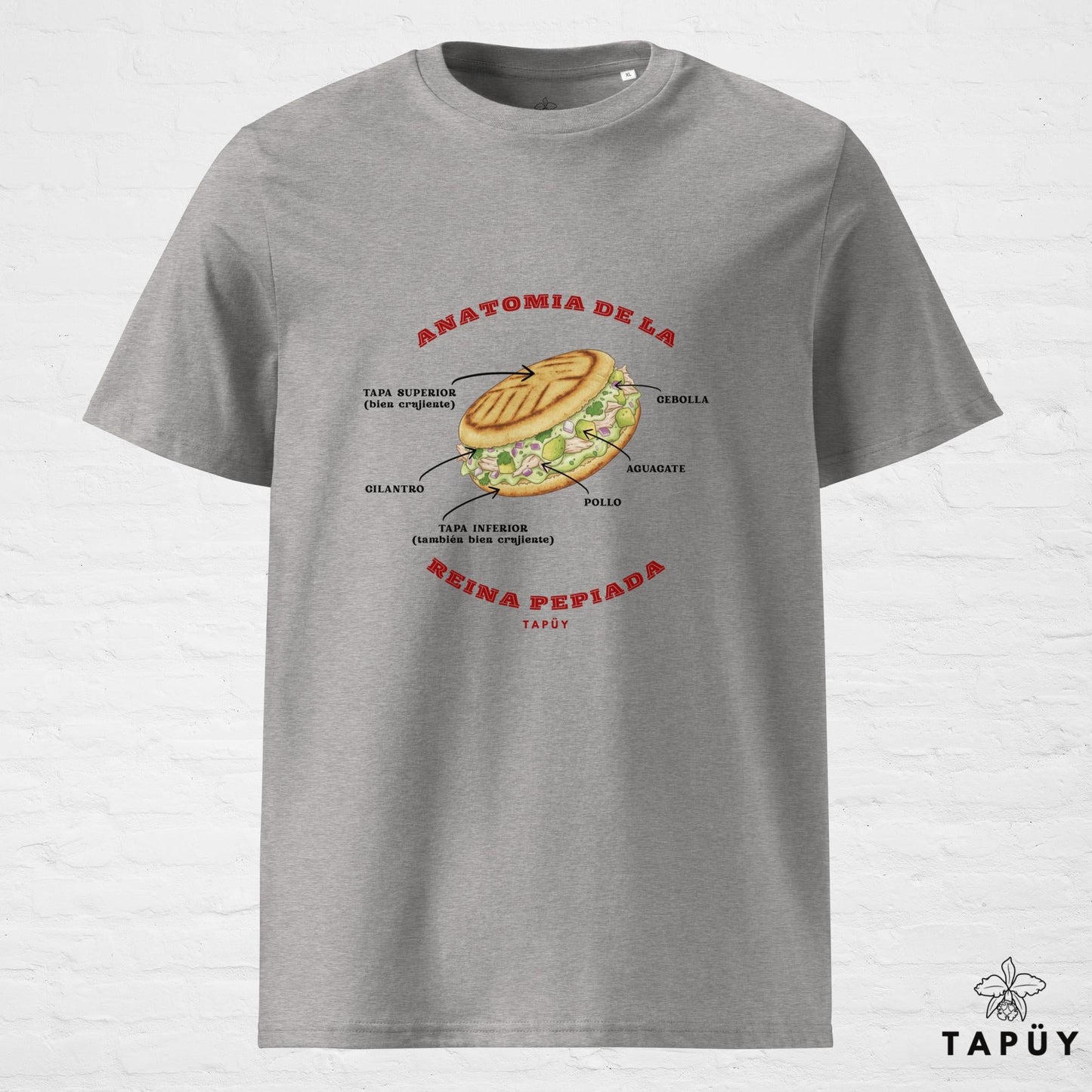T-Shirt Homme Anatomía de la Reina Pepiada Gris Chiné / S de la marque Tapüy