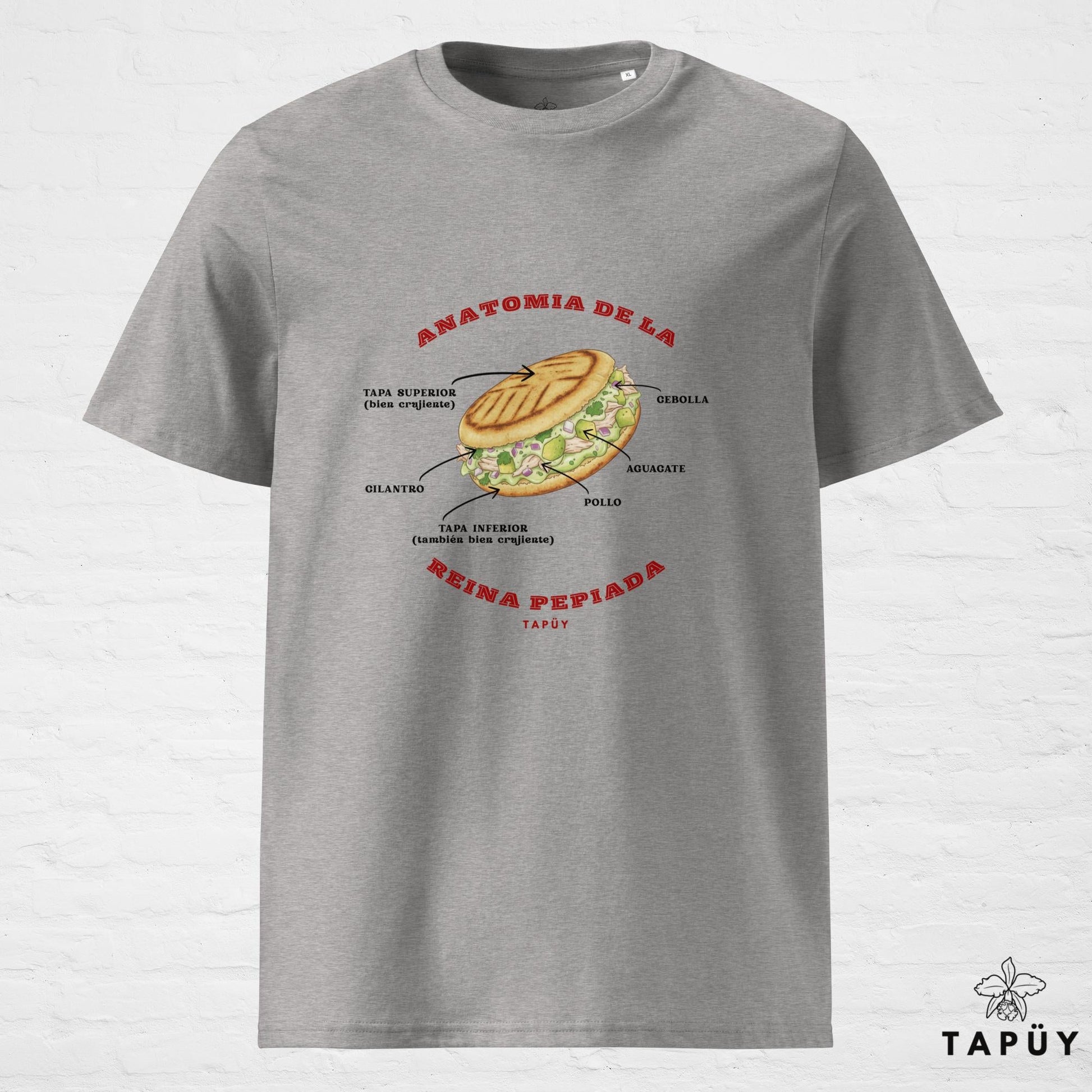 T-Shirt Homme Anatomía de la Reina Pepiada Gris Chiné / S de la marque Tapüy