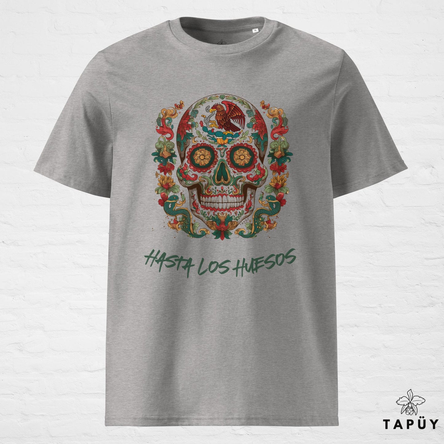 T-Shirt Homme - Hasta los huesos Gris Chiné / S de la marque Tapüy