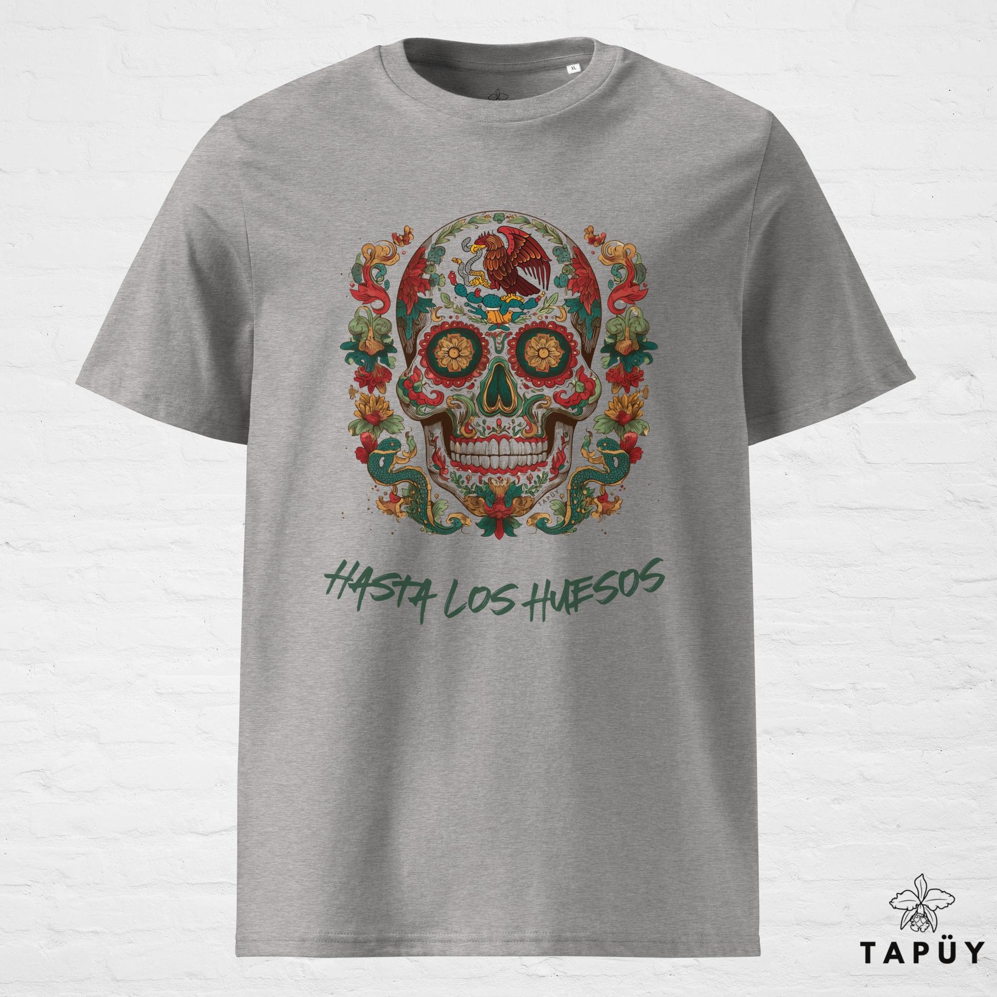T-Shirt Homme - Hasta los huesos Gris Chiné / S de la marque Tapüy